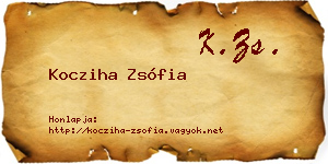 Kocziha Zsófia névjegykártya